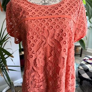 Chico's Coral Lace Blouse